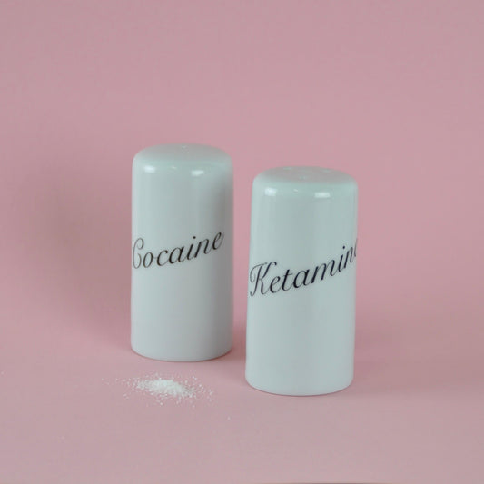 Beau & Badger Ceramics Salt And Pepper Shakers - Cocaine & Ketamine