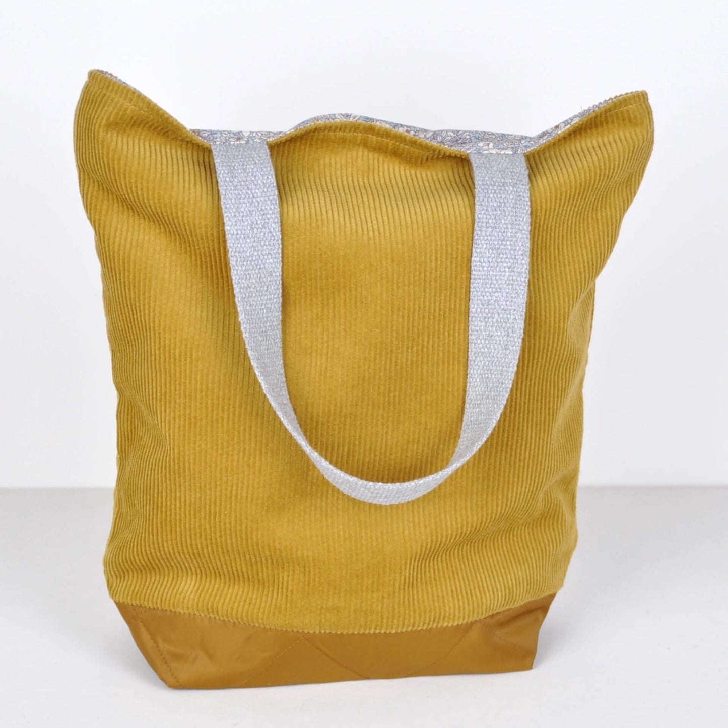 Bits & Totes Bag Corduroy Tote Bag - Mustard Corduroy & Brown Quilt