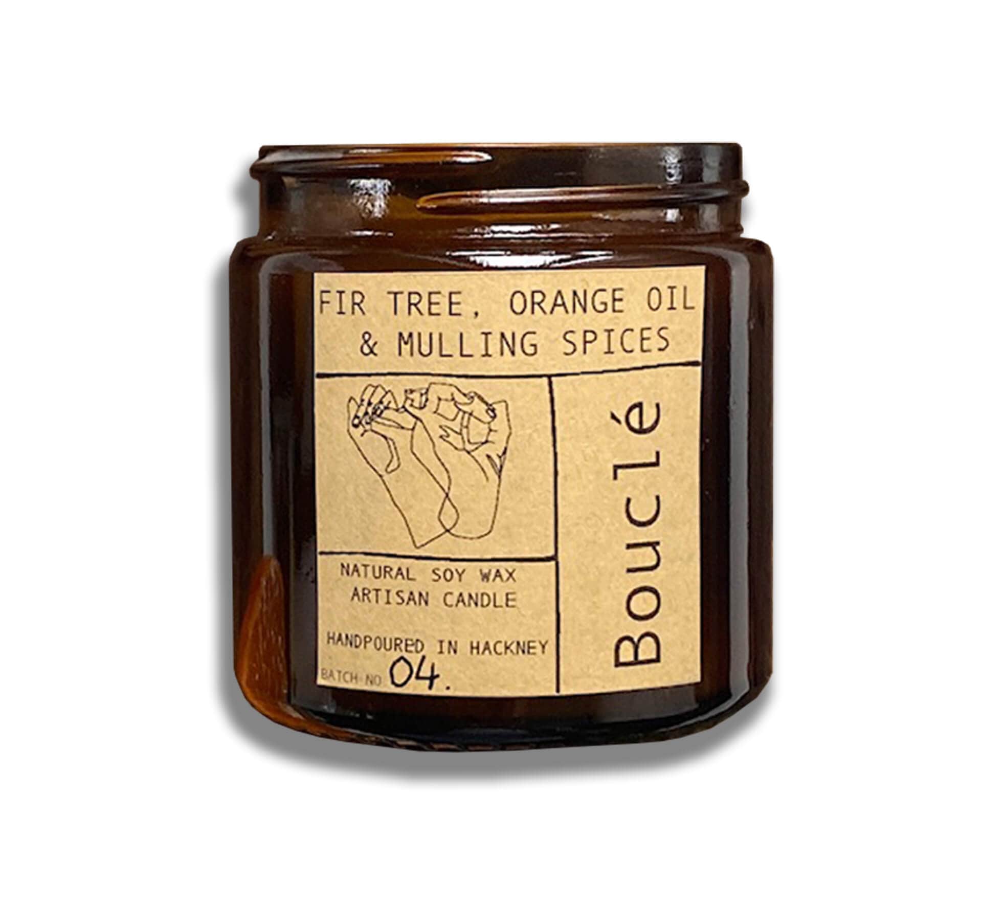 Bouclé Candle Christmas Candle: Fir Tree, Orange Oil & Mulling Spices