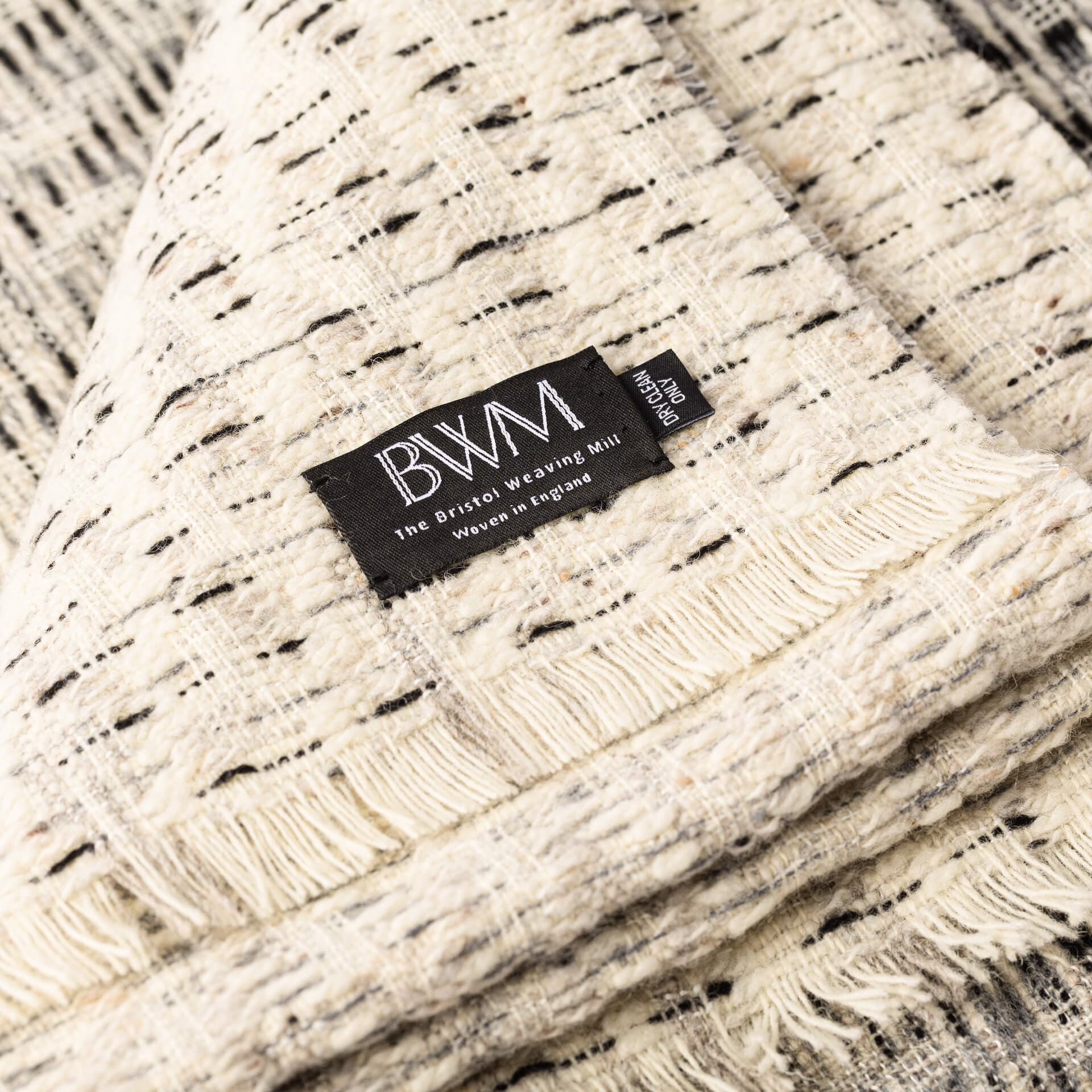 Bristol Weaving Mill Limited-edition Luxury Hand-woven Blanket - 'Black & Grey'