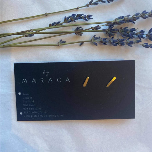By Maraca Earrings BASE - Small Line Studs - Brass