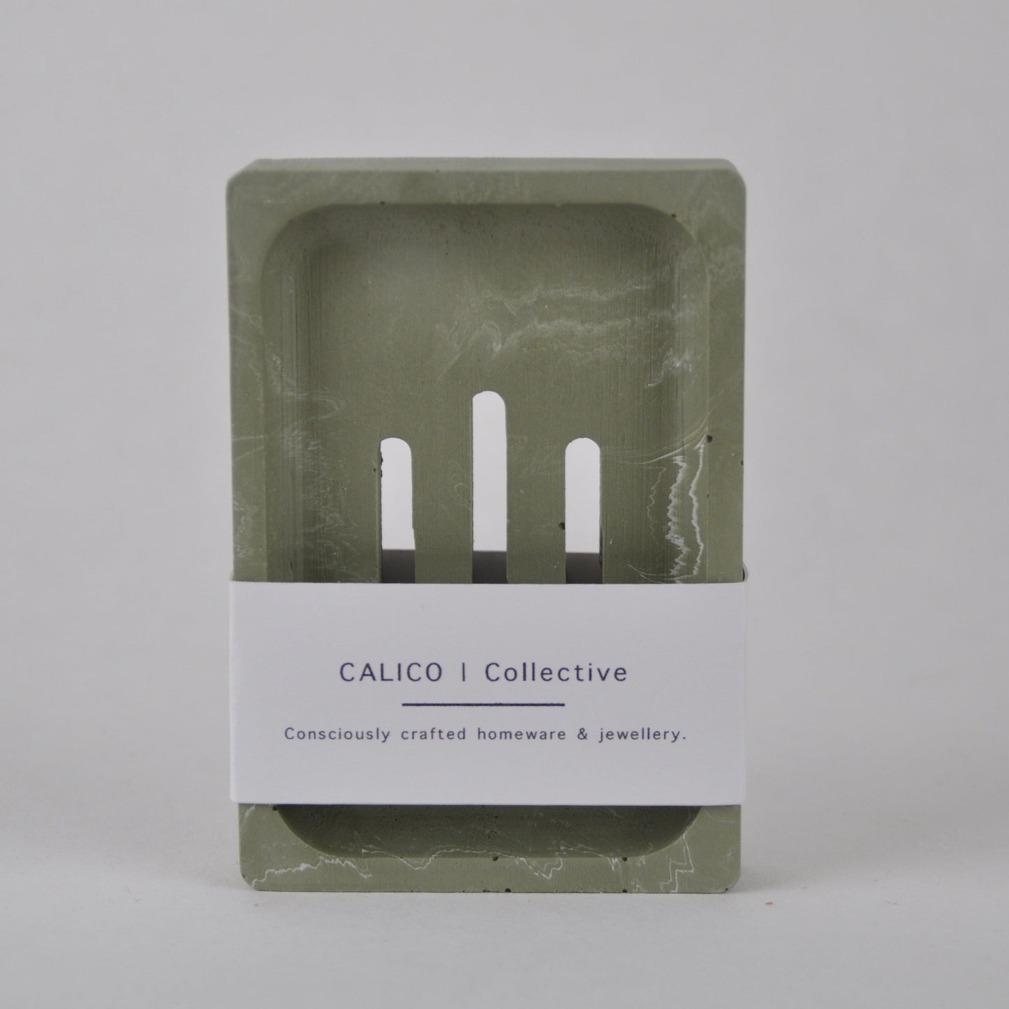 Calico Collective Dish Green Jesmonite Soap Dish - Rectangle