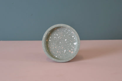 Dish Sage Terrazzo Jesmonite Round Dish homeware shops bristol gift shops bristol Calico Collective