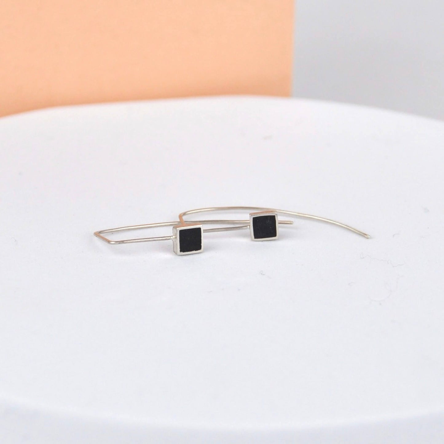 Earrings Black Contemporary Square Wire Earrings (various colours) homeware shops bristol gift shops bristol Clare Lloyd