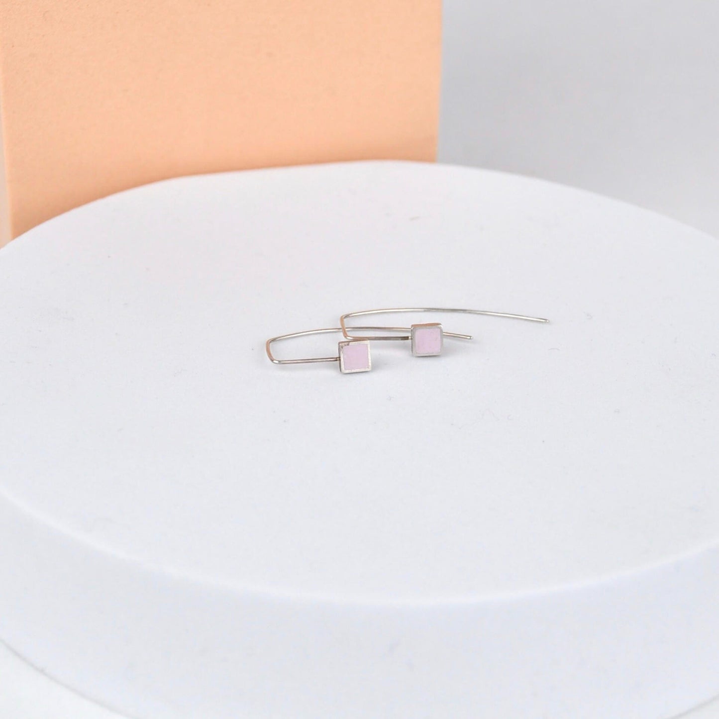 Earrings Pink Contemporary Square Wire Earrings (various colours) homeware shops bristol gift shops bristol Clare Lloyd