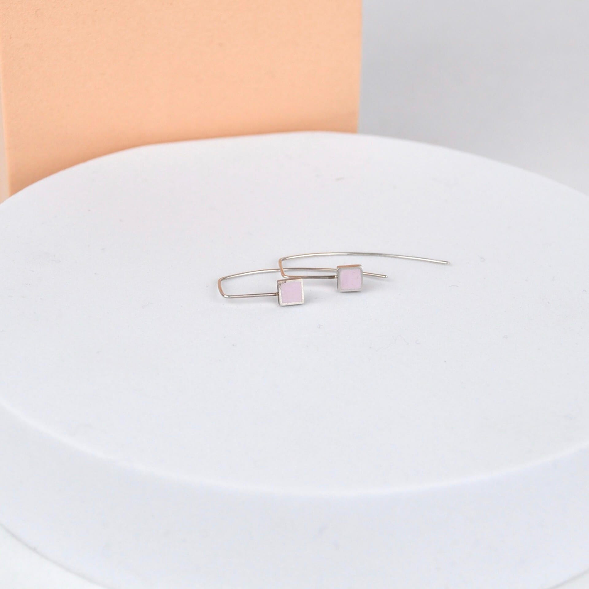 Earrings Pink Contemporary Square Wire Earrings (various colours) homeware shops bristol gift shops bristol Clare Lloyd