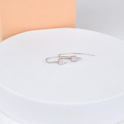 Earrings Pink Contemporary Square Wire Earrings (various colours) homeware shops bristol gift shops bristol Clare Lloyd