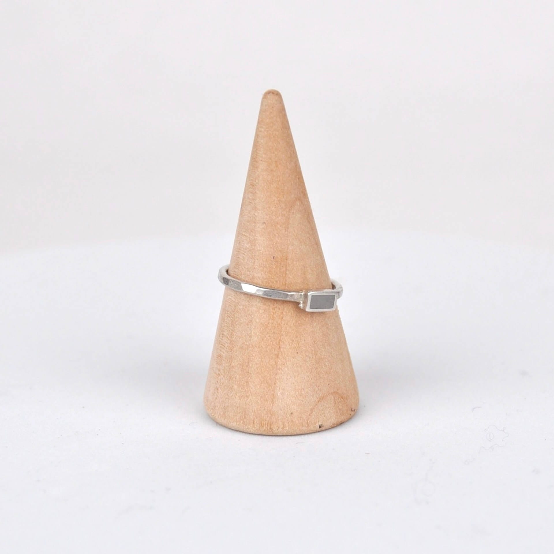 Clare Lloyd Ring Rectangle Stacking Ring - Grey