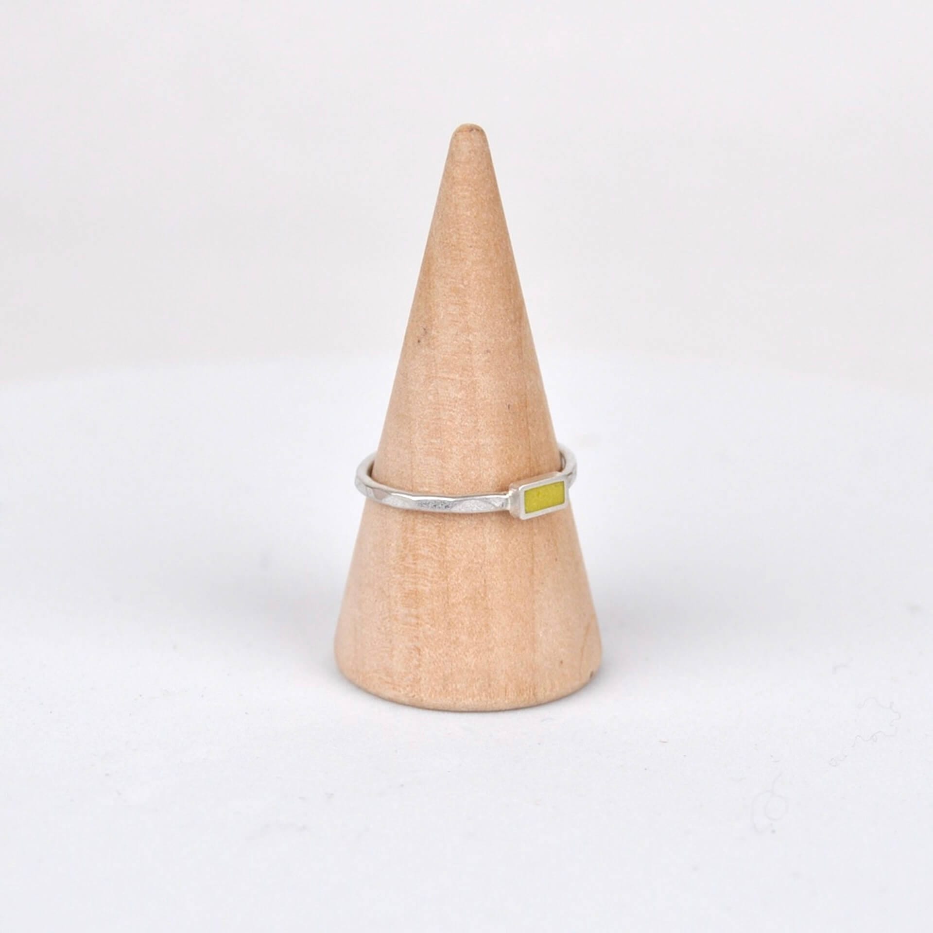 Clare Lloyd Ring Rectangle Stacking Ring - Yellow