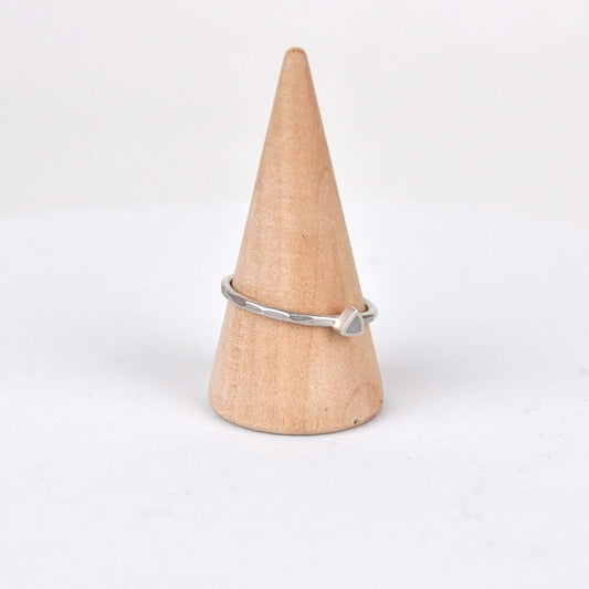 Clare Lloyd Ring Ring Size: R Triangle Stacking Ring - Grey