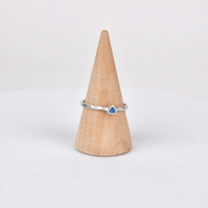 Clare Lloyd Ring Triangle Stacking Ring - Blue