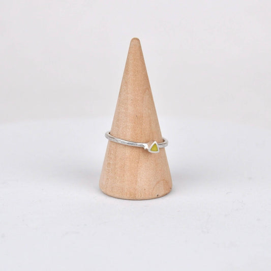 Clare Lloyd Ring Triangle Stacking Ring - Yellow