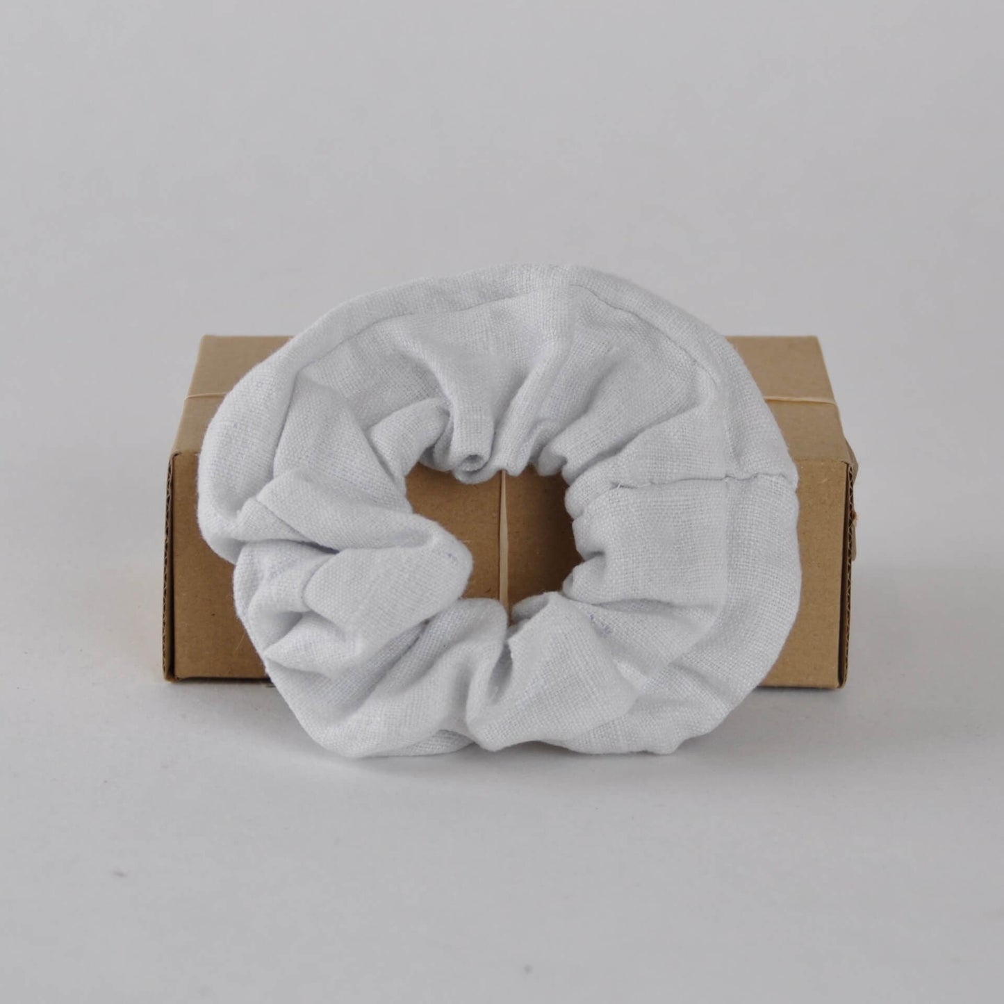 COCOON Natural Dye House Scrunchy Red Cabbage (Pale Blue) Naturally Dyed Organic Linen Scrunchie