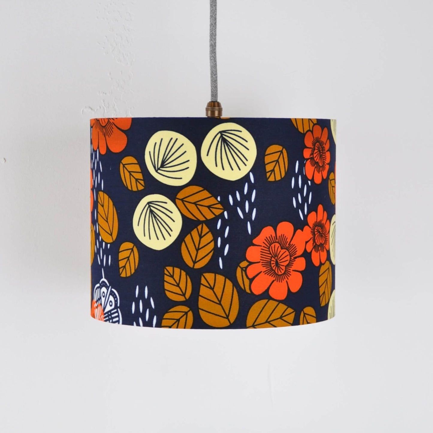 Colourful Shadez Bristol ⌀ 25cm x H 20cm African Print Lampshade - Butterfly Blue (various sizes)