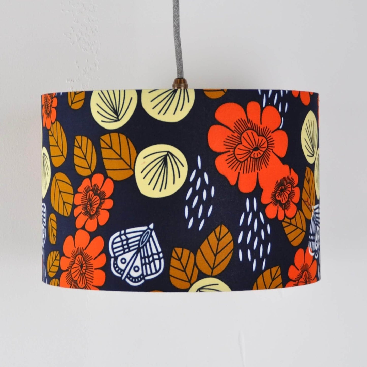 Colourful Shadez Bristol ⌀ 30cm x H20cm African Print Lampshade - Butterfly Blue (various sizes)