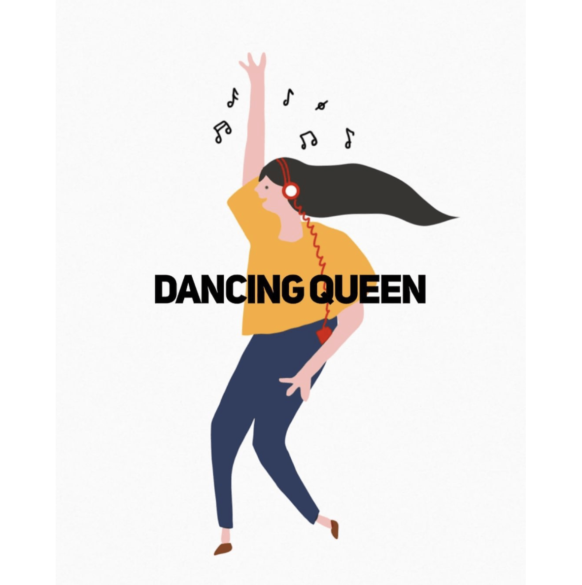 Do It Later Illustration Greetings Card 'Dancing Queen' Greetings Card