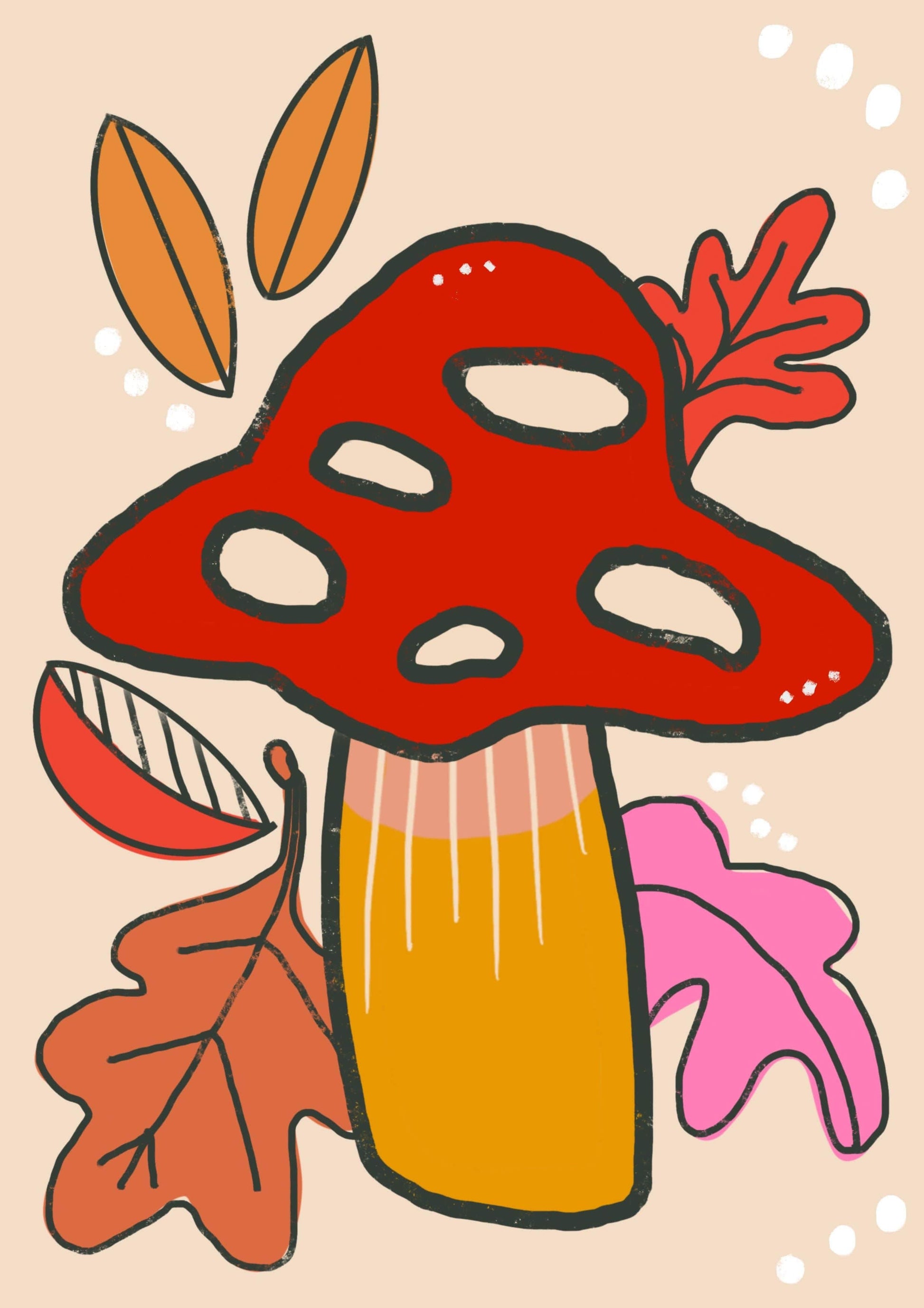Do It Later Illustration Greetings Card Mushroom - Botanical Greetings Card