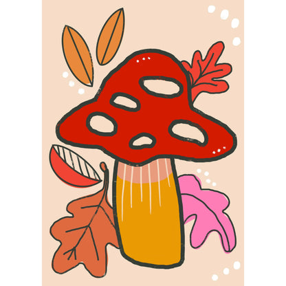 Greetings Card Mushroom - Botanical Greetings Card homeware shops bristol gift shops bristol Do It Later Illustration
