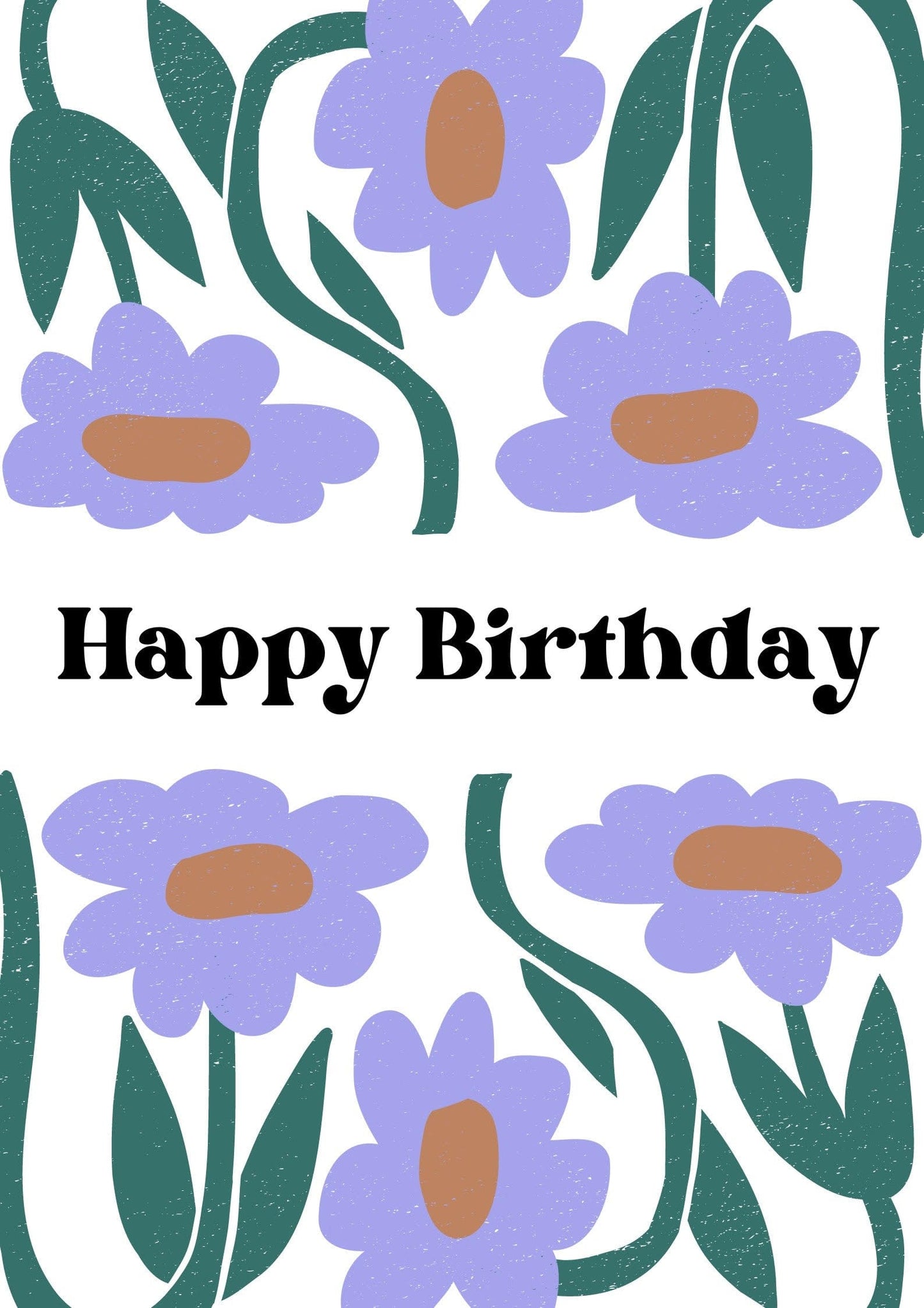 Do It Later Illustration Greetings Card Purple Flower Birthday Card