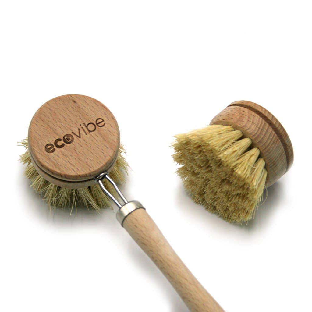 Ecovibe Eco Brush Long Handle Eco Bamboo Dish Brushes - Long Handle