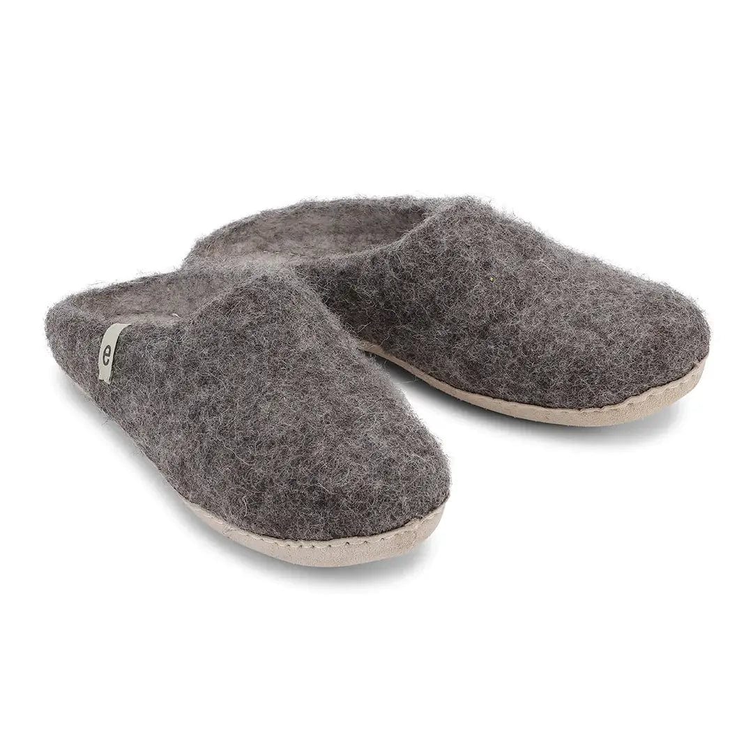 Egos Slippers Natural Wool Slippers - Natural Brown