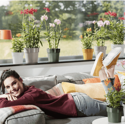 Plant Pots 22cm / White Recycled Plastic Plant Pot  -' b.for original' in White homeware shops bristol gift shops bristol Elho