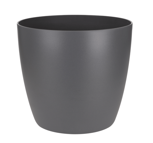 Elho Plant Pot 7cm / Anthracite Recycled Plastic Plant Pot - 'brussels mini round' in Anthracite