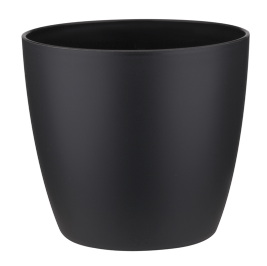 Elho Plant Pot 7cm / Living Black Recycled Plastic Plant Pot - 'brussels mini round' in Living Black
