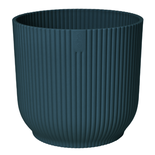Elho Plant Pots 14 / Deep Blue Recycled Plastic Plant Pot - 'Vibes Fold' (various colours and sizes)