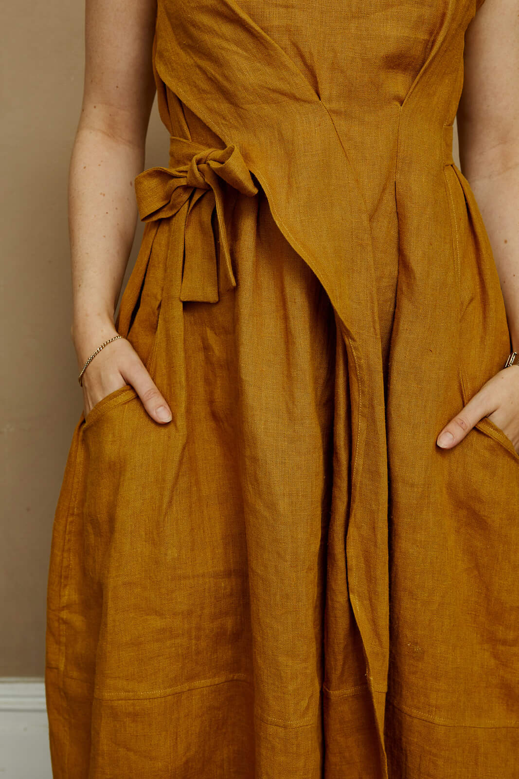 House Of Flint Dress New Fold Linen Dress - Ginger (various sizes available)