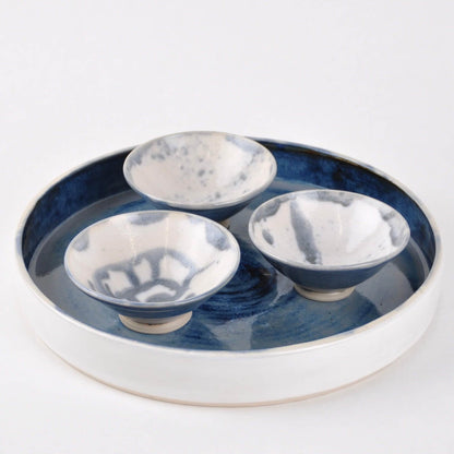 Hunkydory Ceramics Large Serving Dish in 'Mottled Blue' Glaze