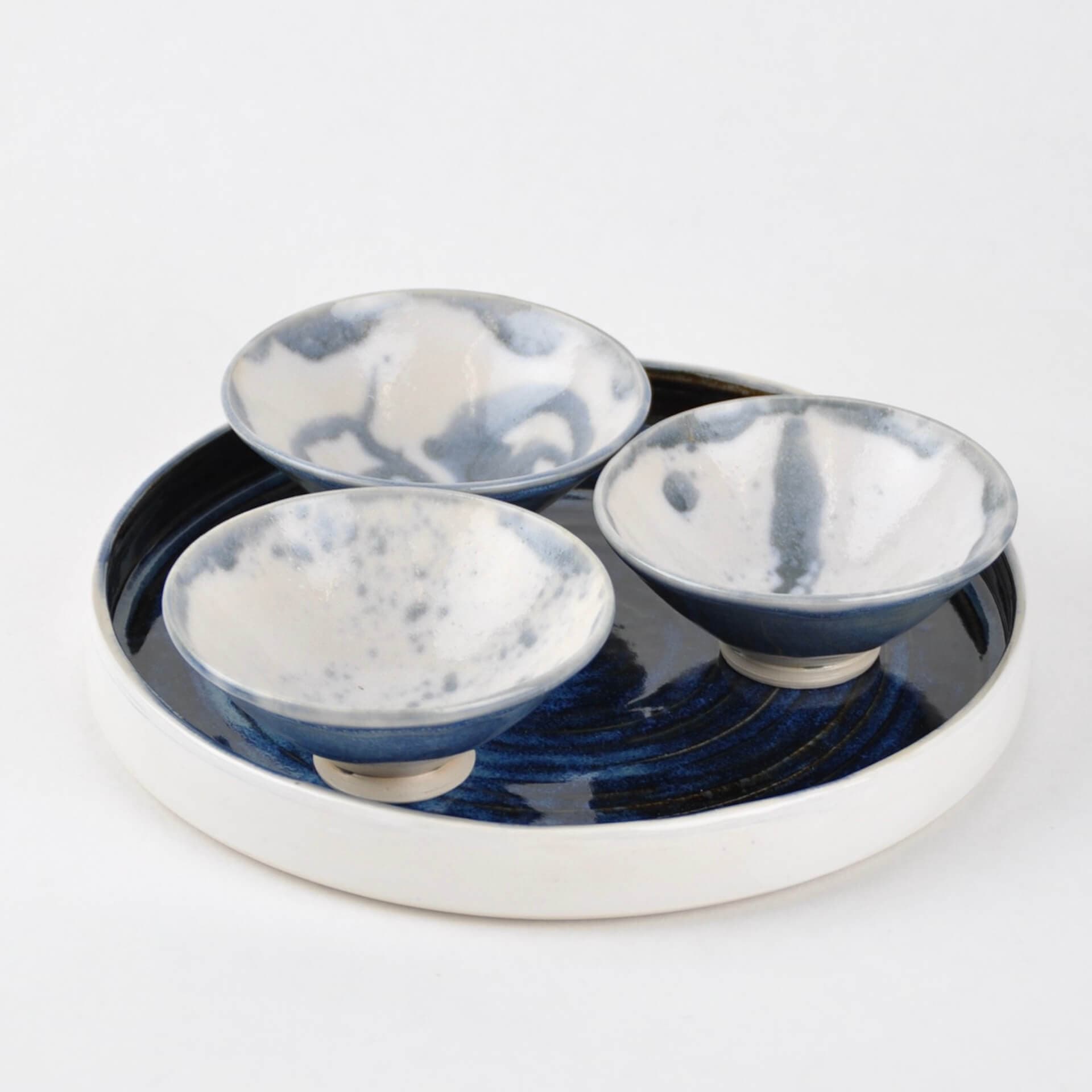Hunkydory Ceramics Serving Dish in 'Mottled Blue' Glaze
