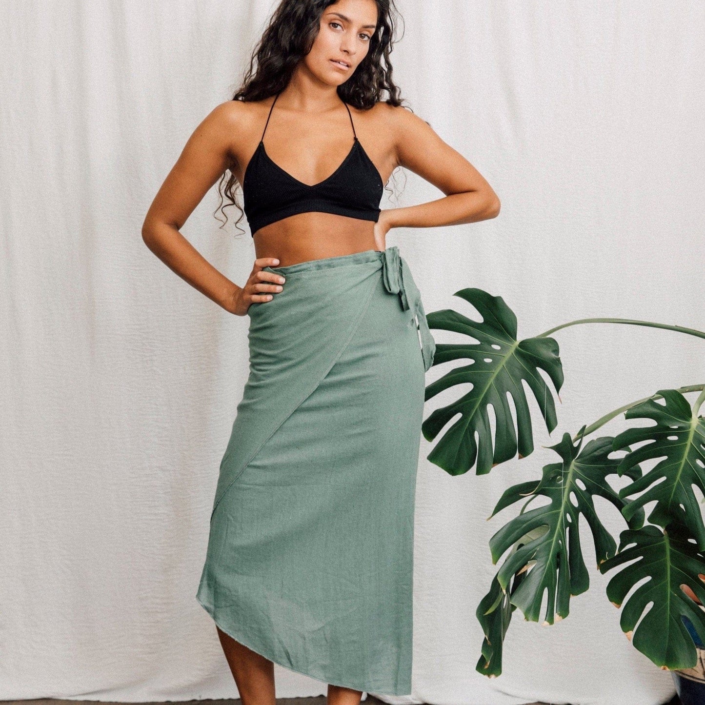 Inka Free skirt Inka Wrap Skirt - Sage Green (Two Sizes)