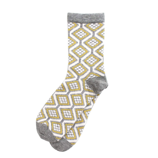 Katie Victoria Socks Cotton Socks - Ash Grey Wave (size 3- 6)