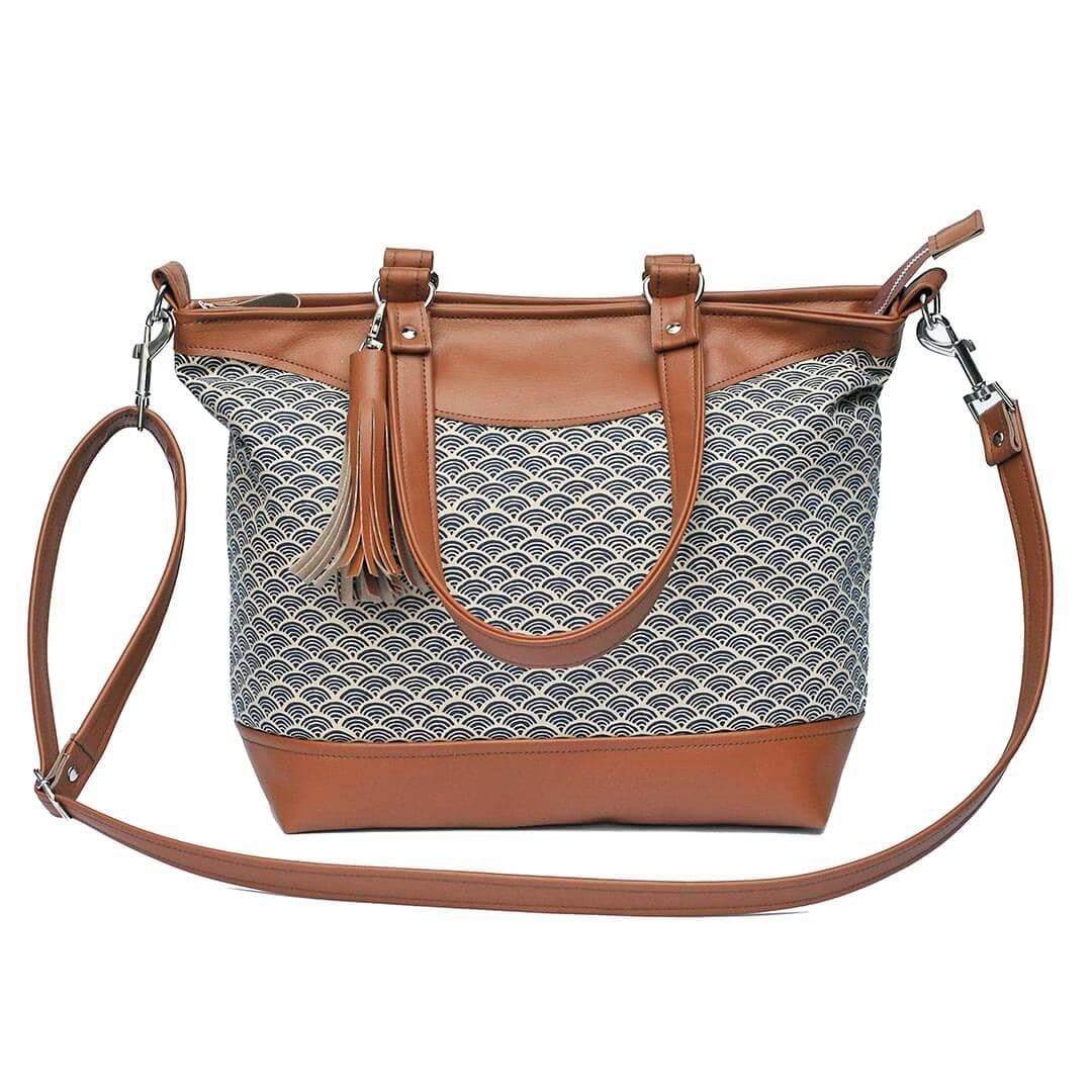 Bag Blue Wave Recycled Leather Handbag - Handles Only homeware shops bristol gift shops bristol Lauren Holloway