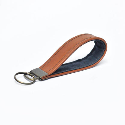 Lauren Holloway Key ring Navy Recycled Leather Keychains