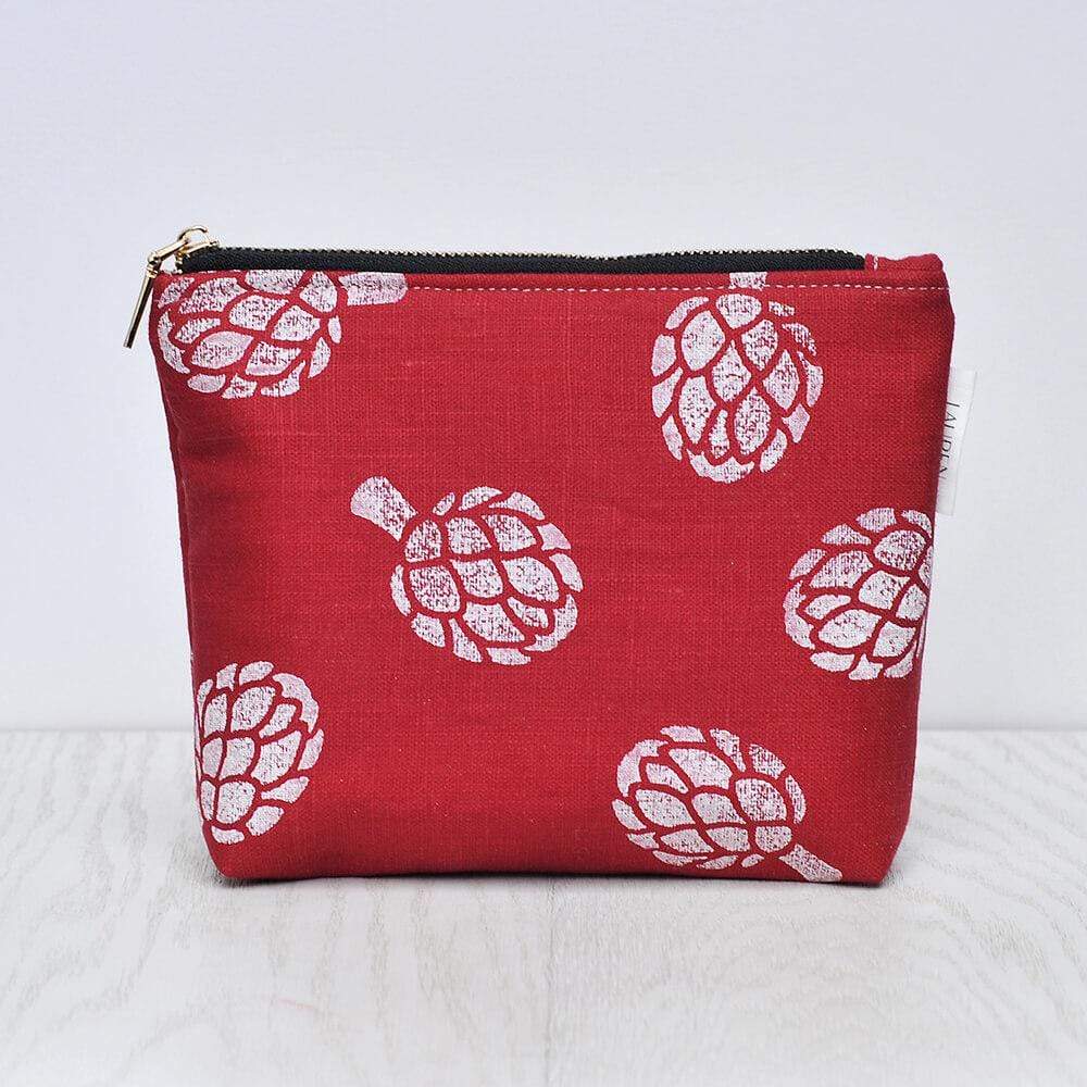 Lauren Holloway Make Up Bag Red / Artichoke Linen Make Up Bag