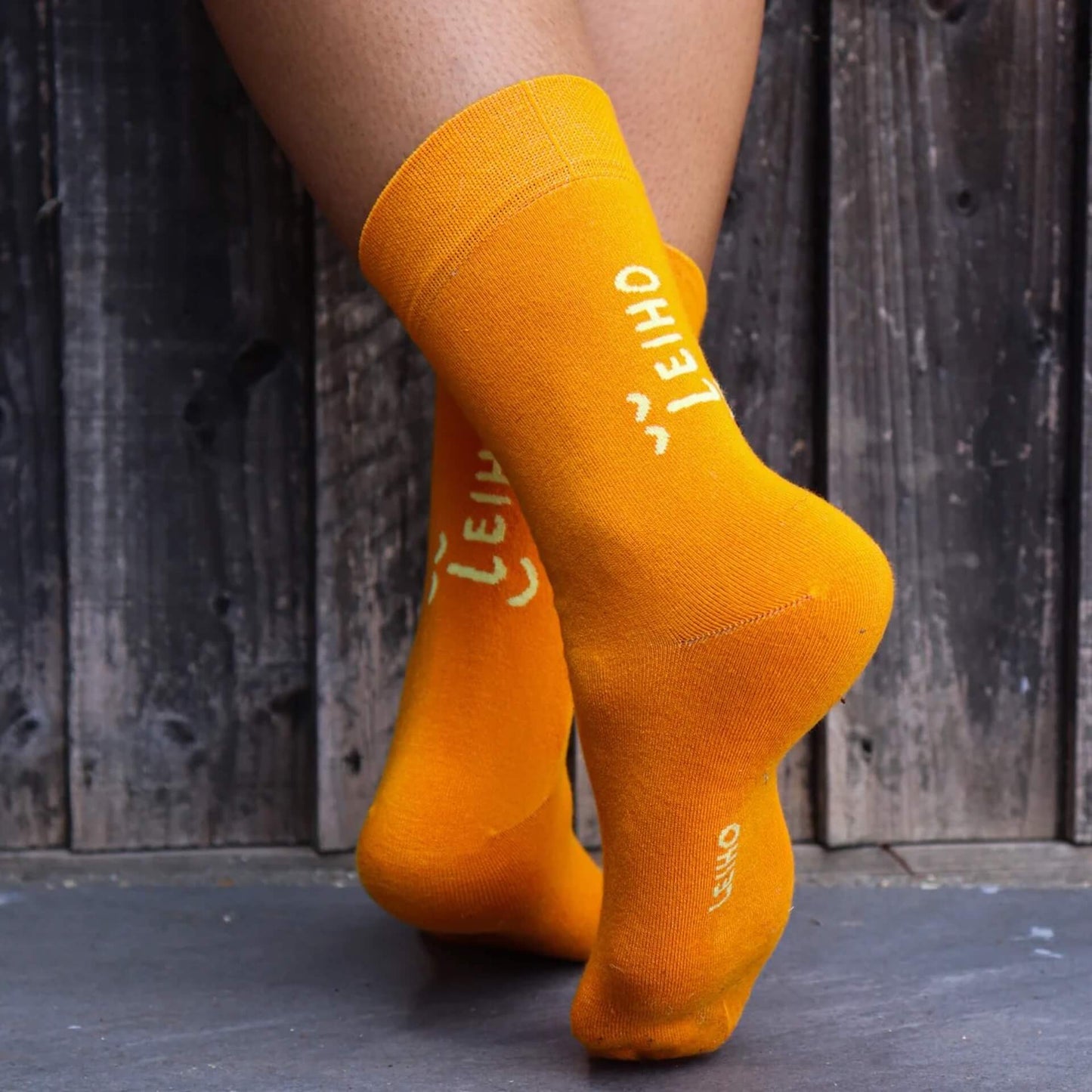 Leiho Socks Smiley Bamboo Socks - 'Follow The Sun' Orange