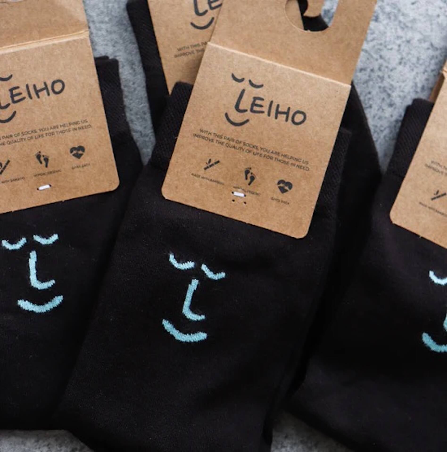 Leiho Socks Smiley Bamboo Socks - 'Hot Sock-olate' Brown