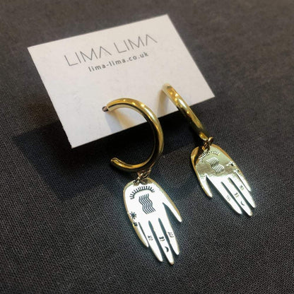 Lima Lima Earrings Palm Hoop Earrings - Brass or EcoSilver