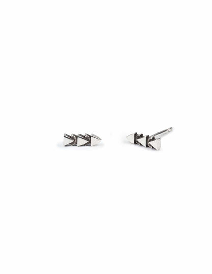 May Hofman Earrings Tri Line Studs (Gold/Silver)