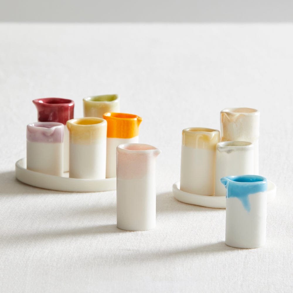 Naked Clay Ceramics Set of 3 Mini Wildflower Porcelain Vases - Autumn and Spring Colours