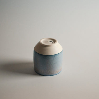 Nicholas Dover Ceramics Porcelain Cup with Eggshell Blue/Pink Glaze