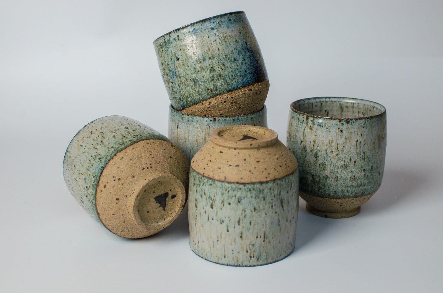 Nicholas Dover Ceramics Speckled Stoneware Cup with Blue/Green Glaze