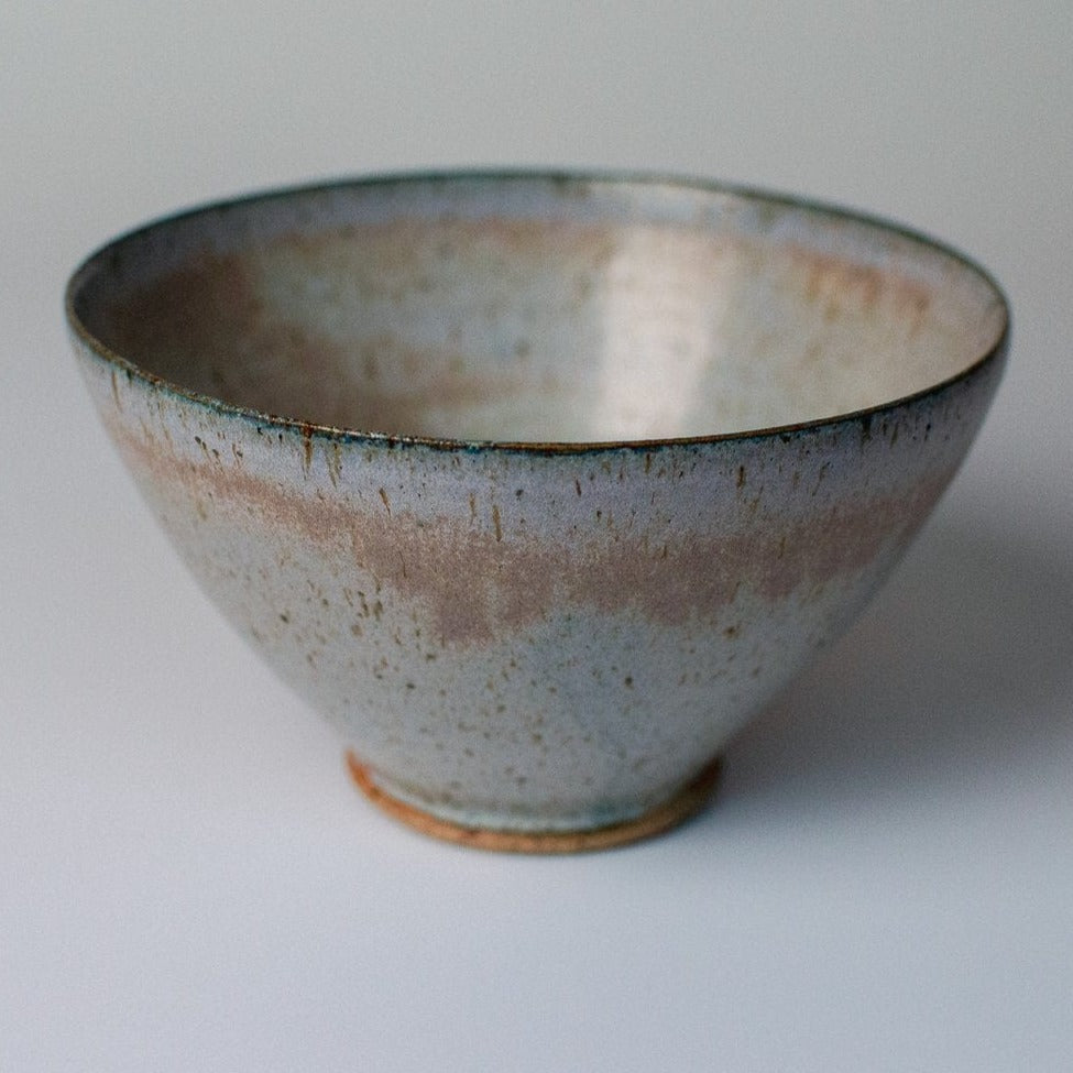Nicholas Dover Ceramics Speckled Stoneware Fluted Bowl with Blue/Green Glaze