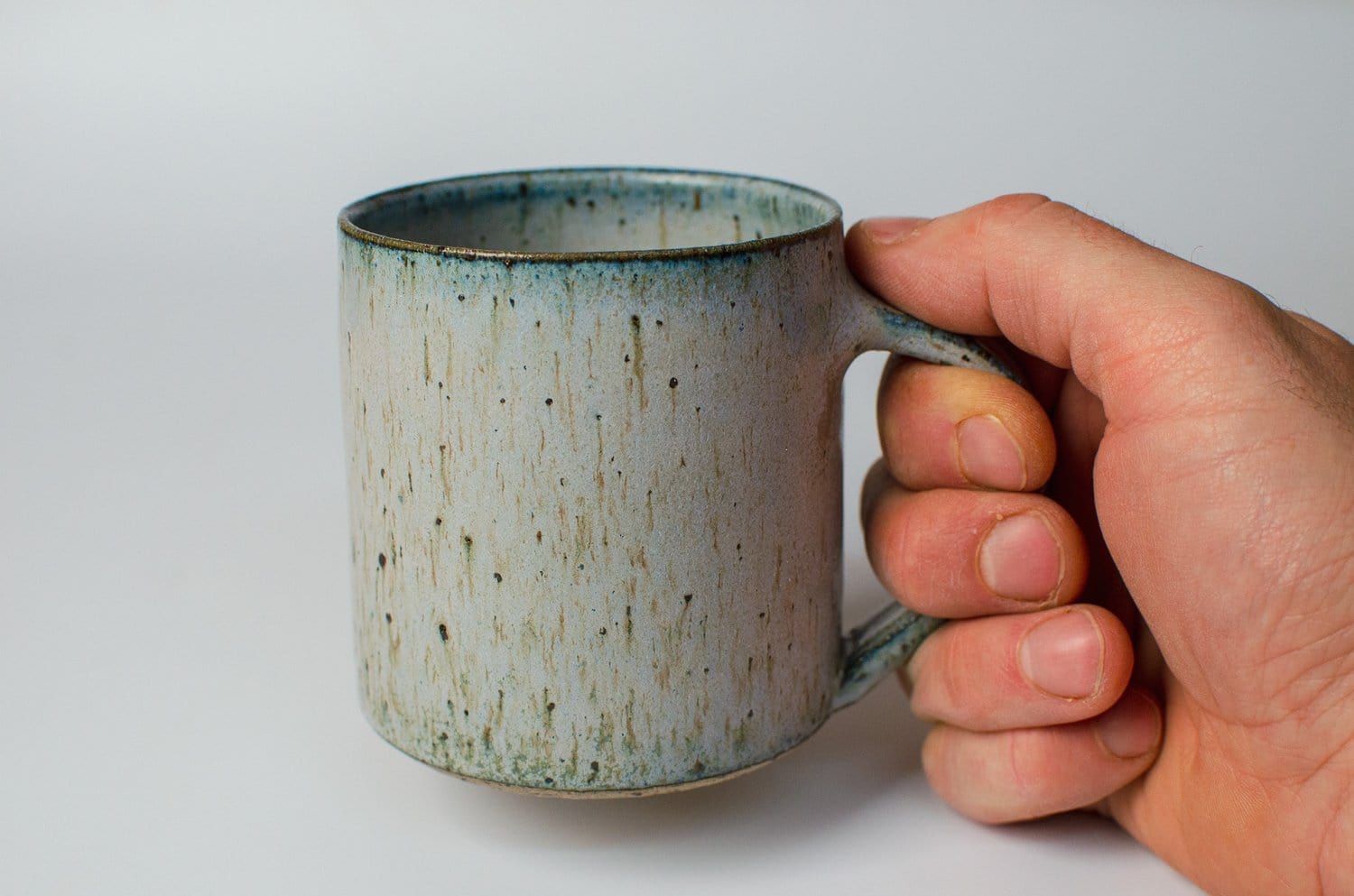 Nicholas Dover Ceramics Speckled Stoneware Mug with Blue/Green Glaze