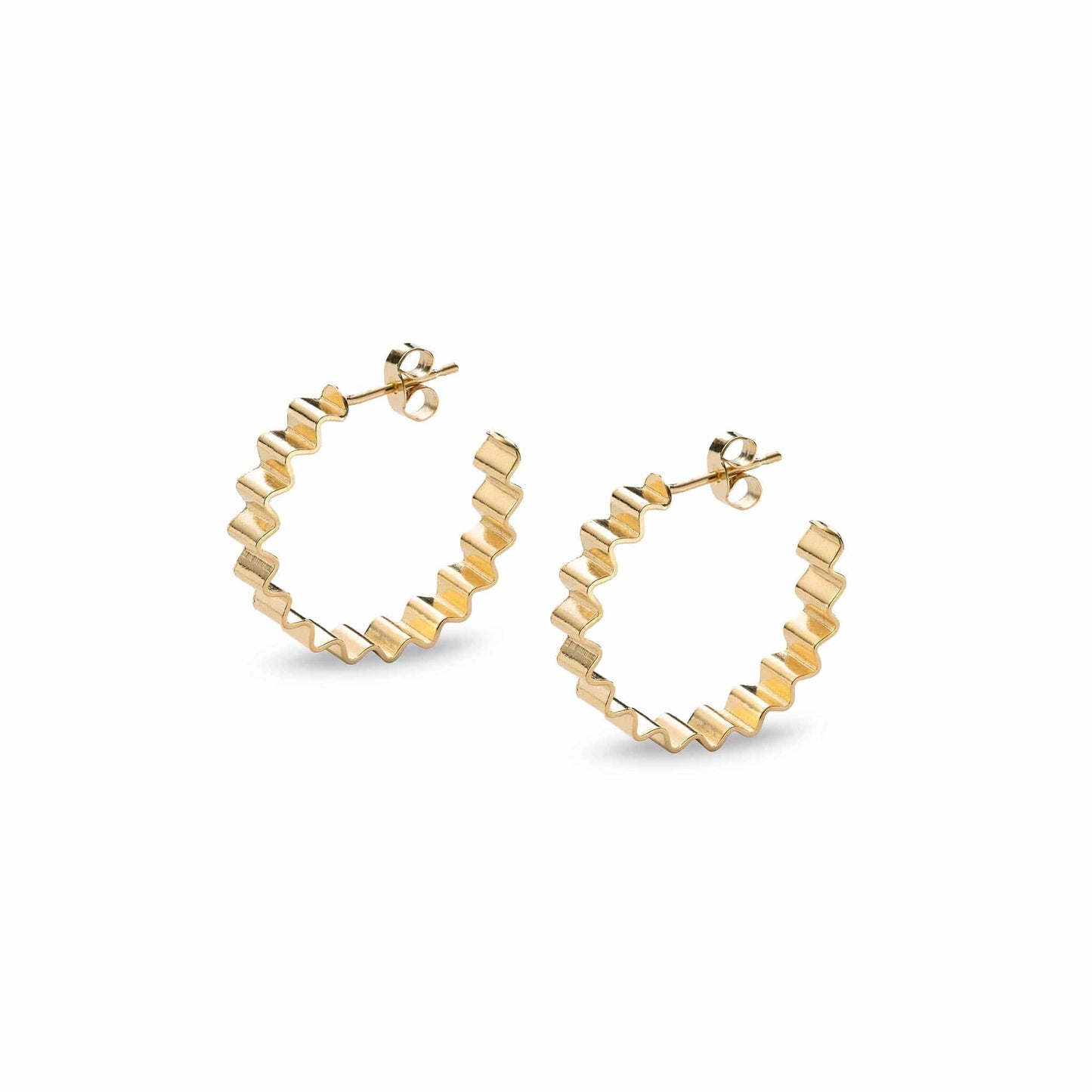 Olivia Taylor Jewellery Classic Ondulée Hoops - 18ct Gold Vermeil