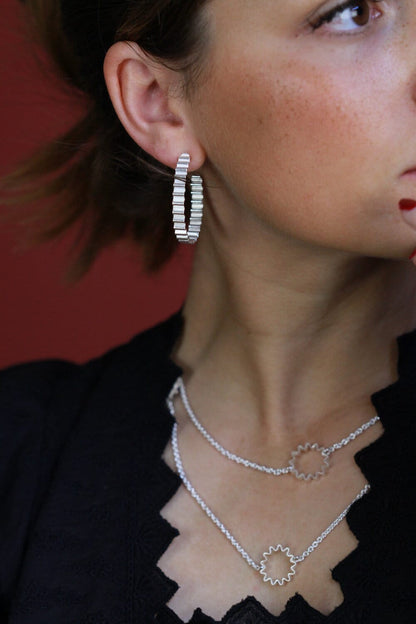 Earrings Ondulée Large Hoops in Eco Silver or Gold homeware shops bristol gift shops bristol Olivia Taylor