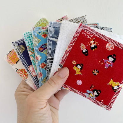 Face Wipes Reusable Face Cloths - Japanese patterns homeware shops bristol gift shops bristol Pip & Lil