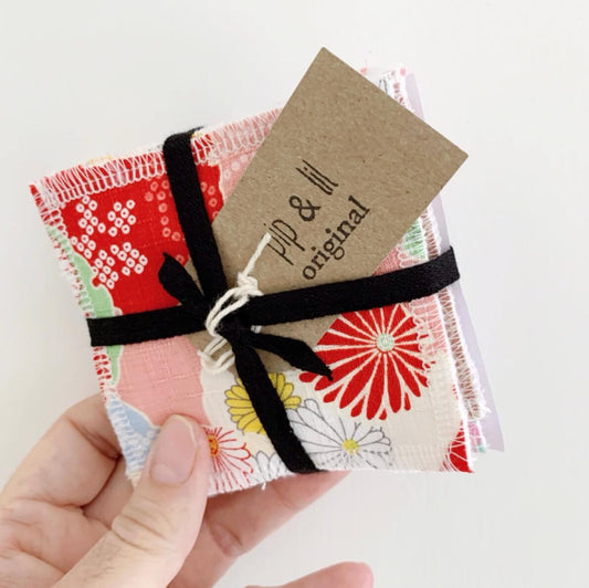 Pip & Lil Face Wipes Reusable Face Wipes - Japanese patterns